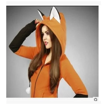 
Исправленными Цвет женские зимние 2018 Amazon Толстая куртка с капюшоном с милыми заячьими ушками с длинным рукавом кардиган на молнии для девочек, хлопковая куртка 