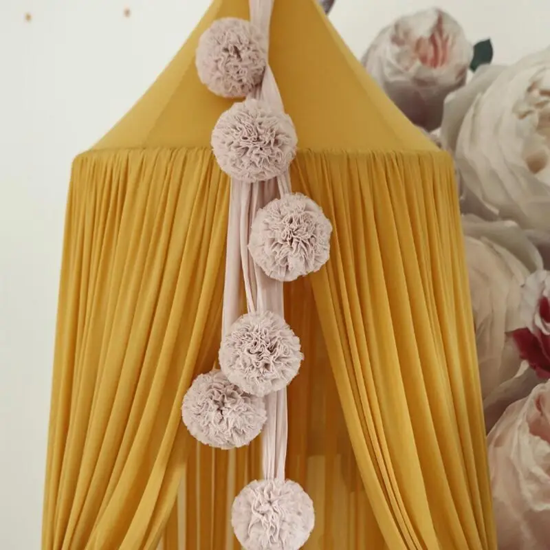  Wholesale Nordic Style Princess Chiffon Mosquito Dome Canopi Kids Baby Bed Room Canopy