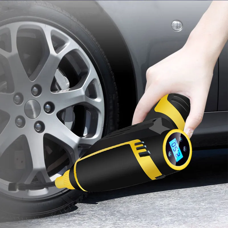 new double cylinder heavy duty dc12v  car air pump type compressor auto  metal tire inflator with led light
