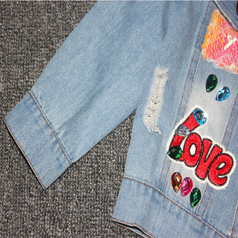 
2020 Autumn New Fashion hole Denim jacket Baby neutral clothes 
