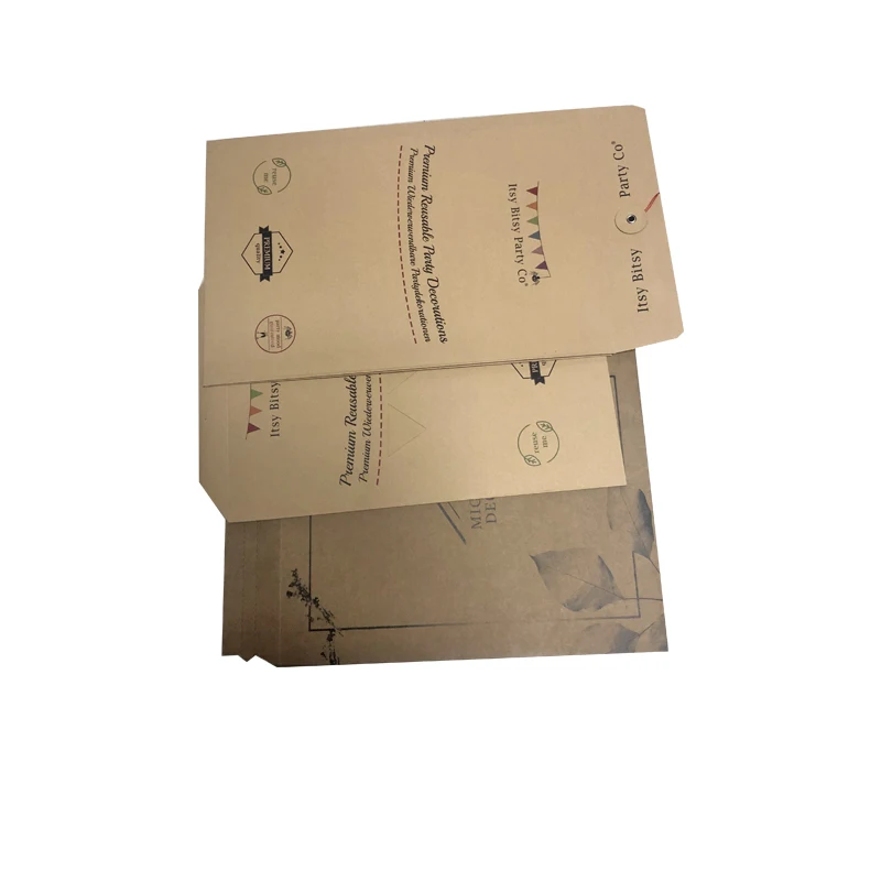 Eco-friendly Custom printing packaging brown kraft paper printing envelope with string
