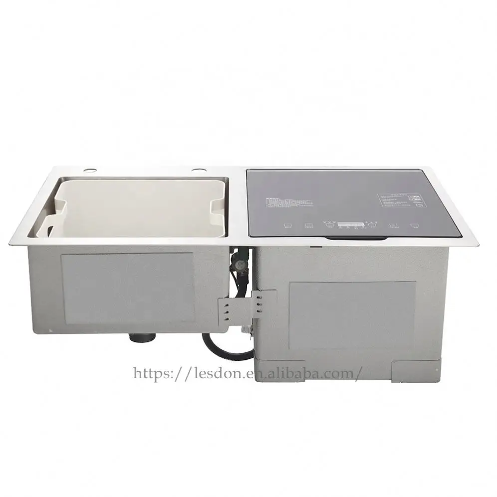 Professional Stainless Steel Kitchen Automatic Ultrasonic Built in Sink Dishwasher Machine for Home