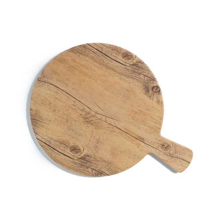 wholesale new wooden design unbreakable round melamine pizza plate