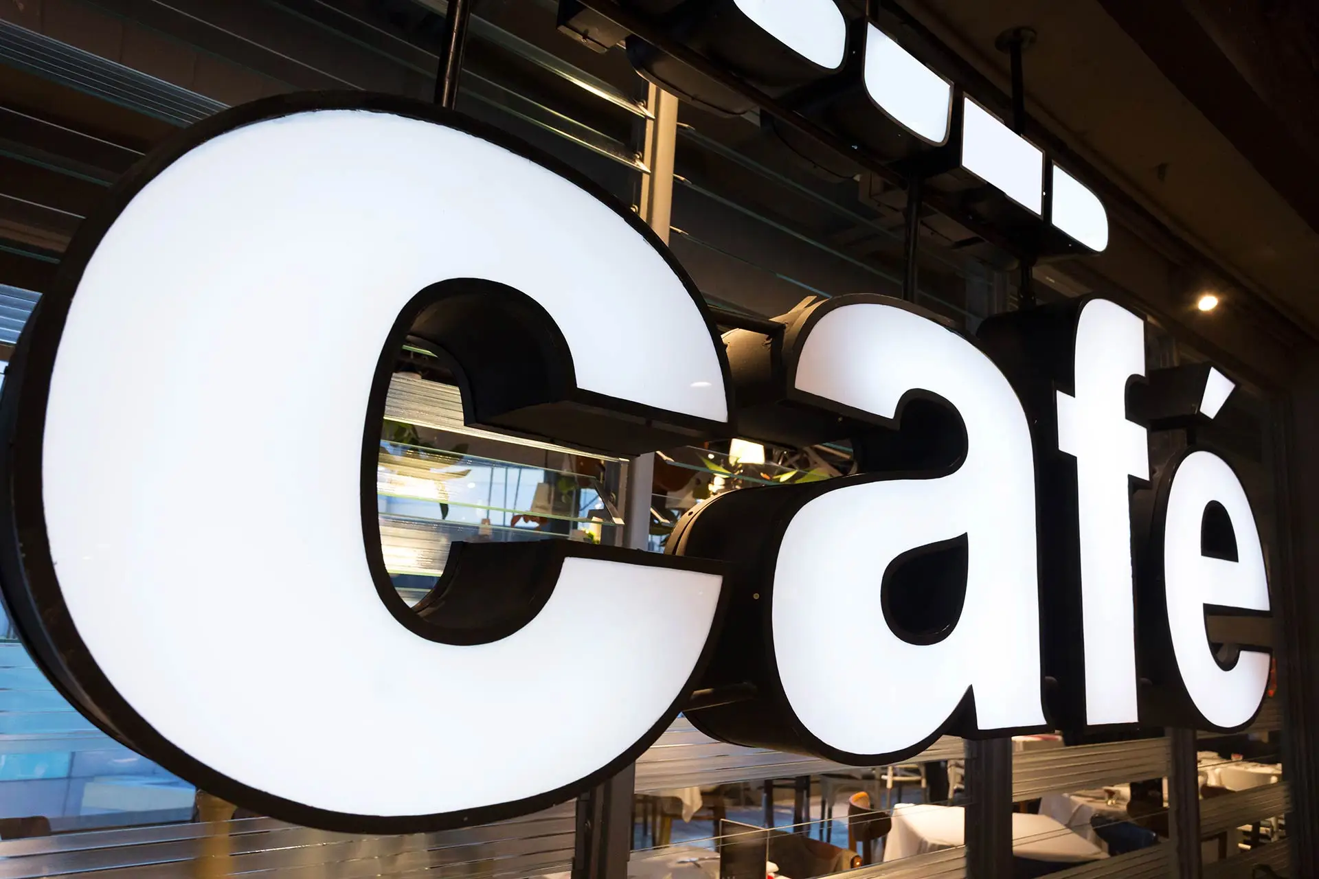 Coffee Shop Bar Brand Custom Metal Acrylic Bright Signage 3D LED plastic luminous character frontlit Light Letter Sign