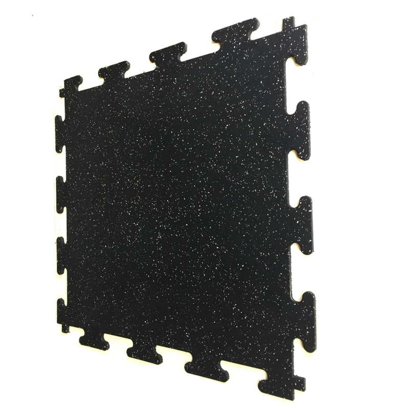 Recycled Rubber Interlocking Gym Tile 485mm*485mm*15mm Durable Puzzle Rubber Flooring Mat Supplier
