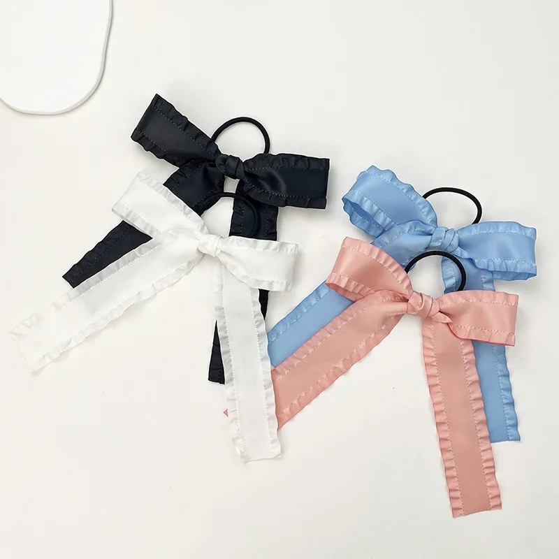 Ballet Style Wave Bow Ribbon Hair Rope Cute Double ponytail Bow Hair Accessories for Women