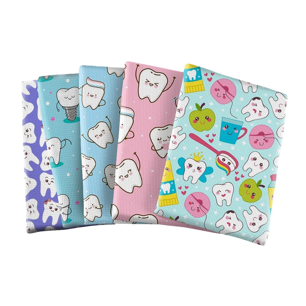 Wholesale Medical Teeth Series  Printed  Bubble  Fabric For Home Decoration