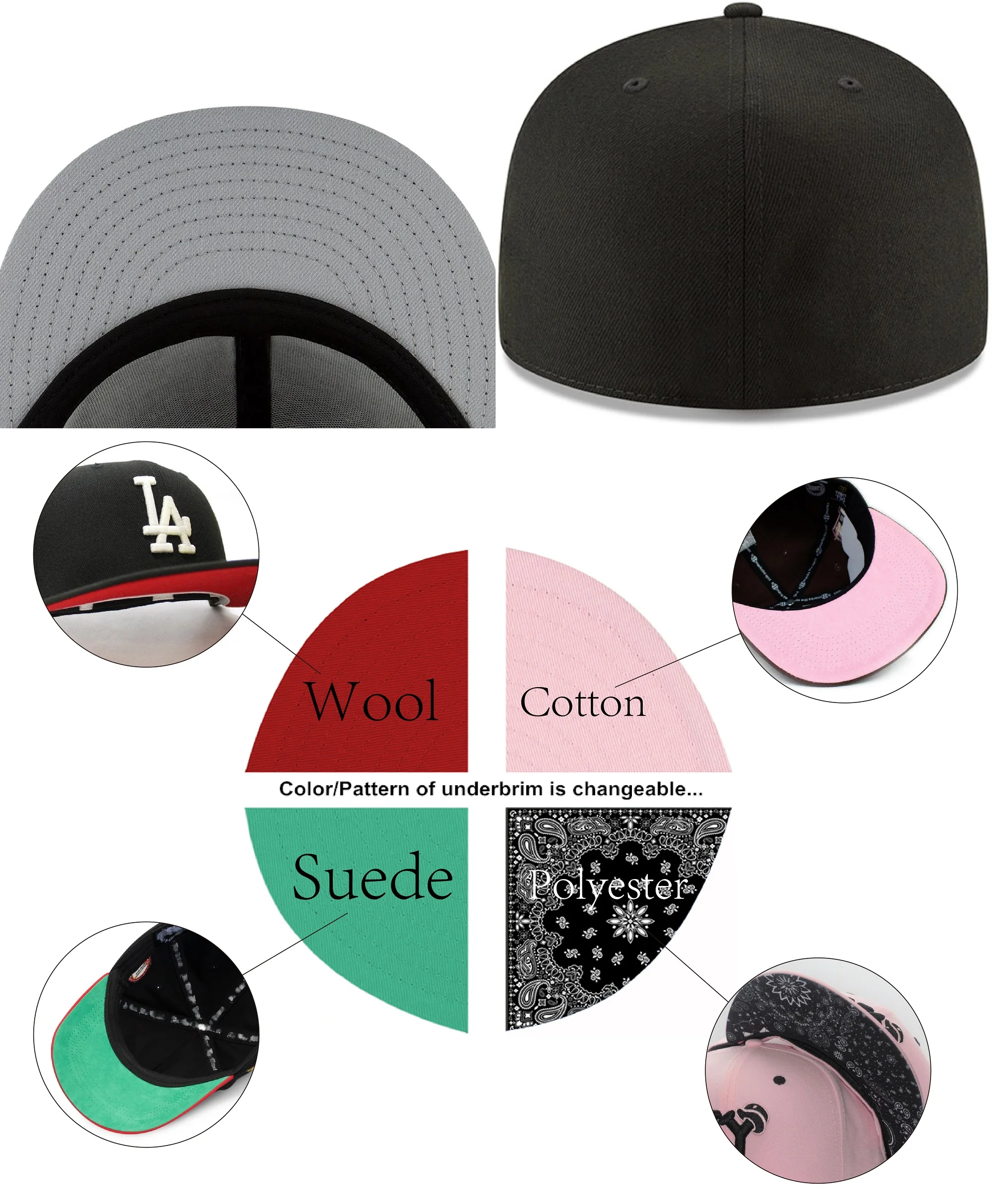 Customized front 3D Embroidery Logo Snapback Baseball Hat