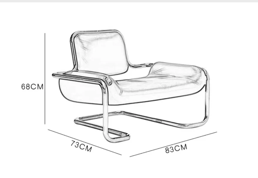 Nordic designer stainless steel convex balconies lounge chair personality back sofa chair living room private home model room