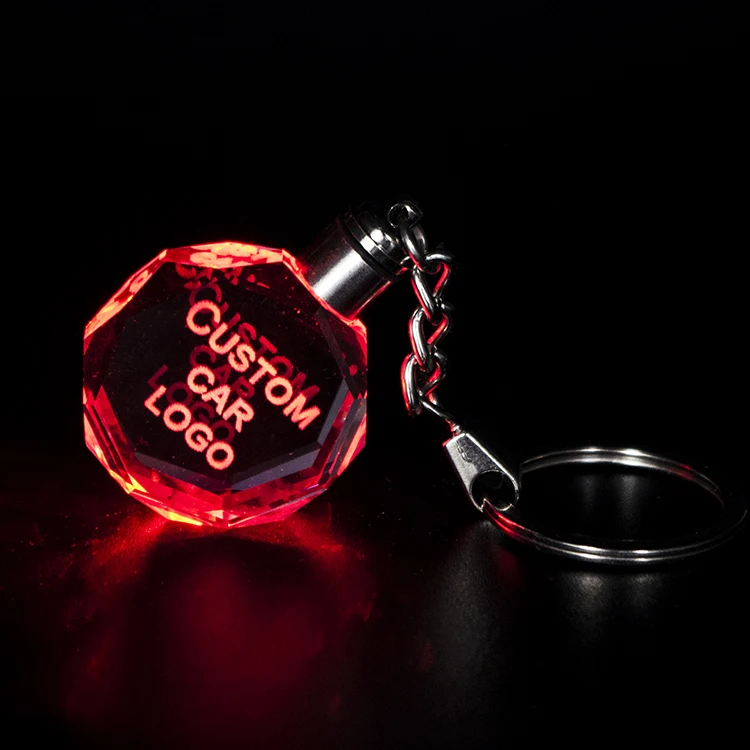 Promotional Gift Factory Price Custom Made Crystal LED Keychain for giveaways