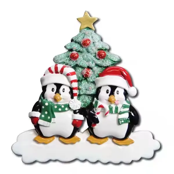 High White Penguin Resin Home Ornament Lovely Christmas Hanging Decor Tree Family Style Christmas Tree Hanging Decoration