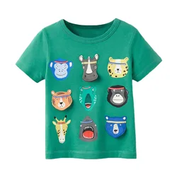 Little maven 2020 summer toddler boy clothes boy tops animals  green Cotton funny boy t shirts t shirt cotton