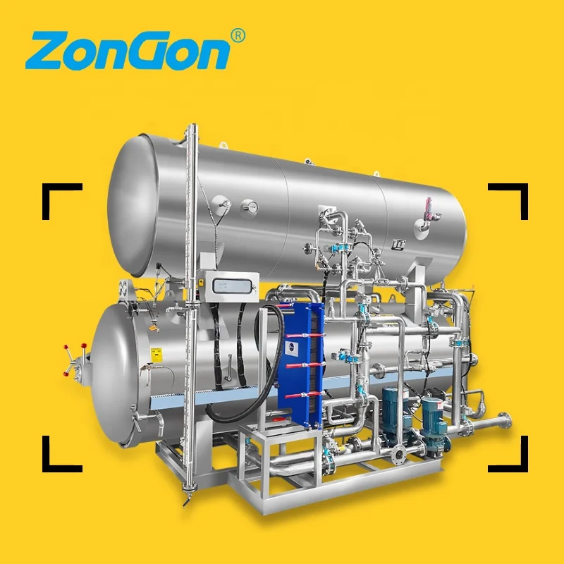 Weifang zongon завод 20 лет золотой поставщик для двойного слоя погружения воды PP кокосовый ретортный стерилизатор