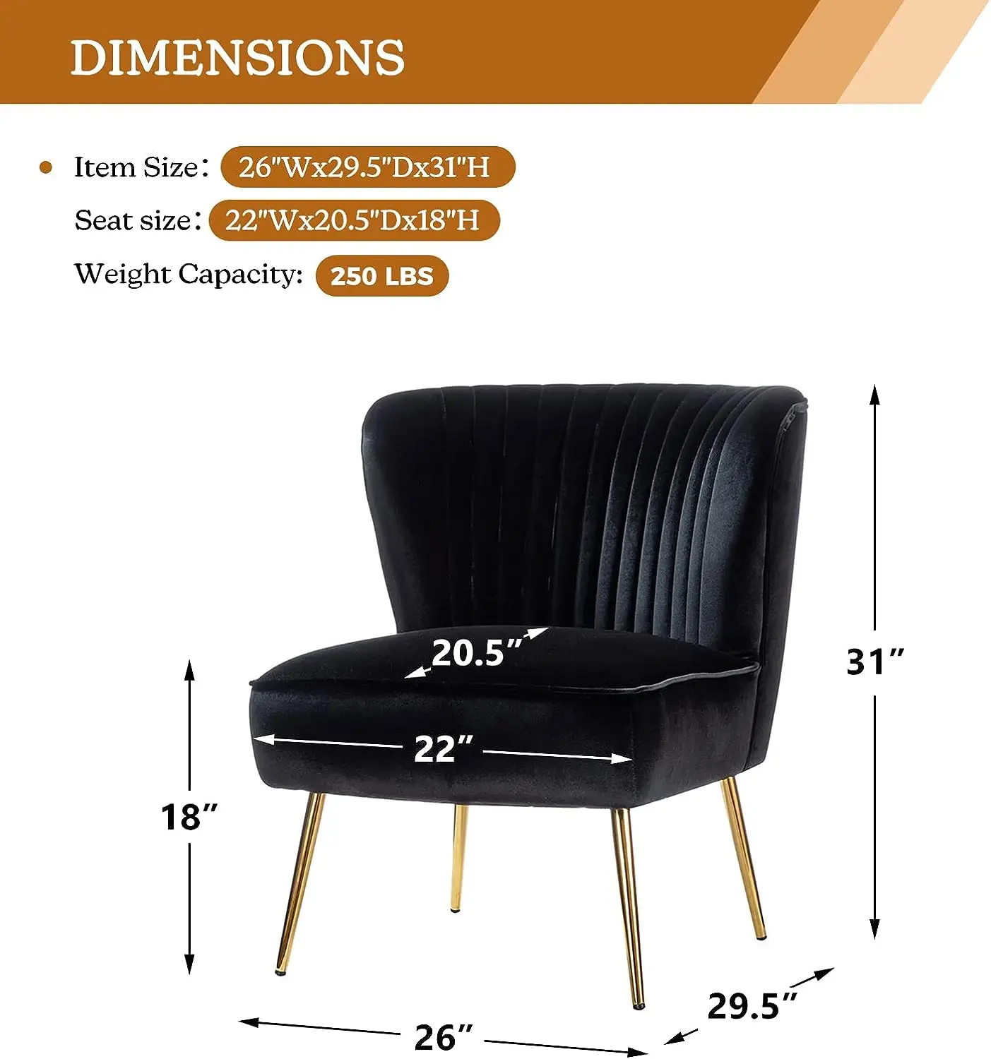 Домашний бархатный стул с одним акцентом современный черный мягкий милый дизайнерский высокой спинкой