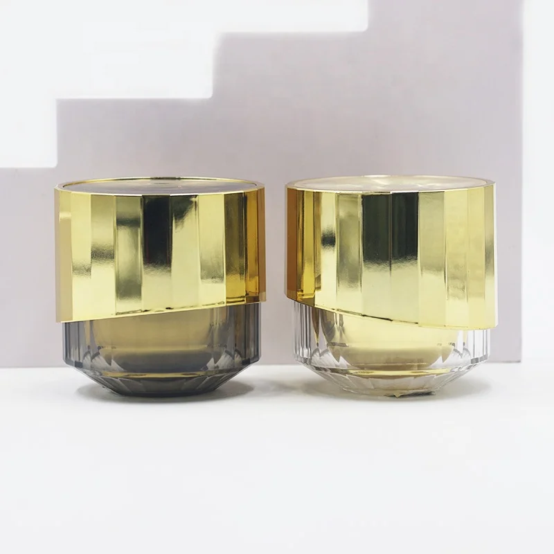 Luxury unique fancy 50ml gold silver empty skincare cosmetic acrylic cream jar 50g eye cream face cream container package