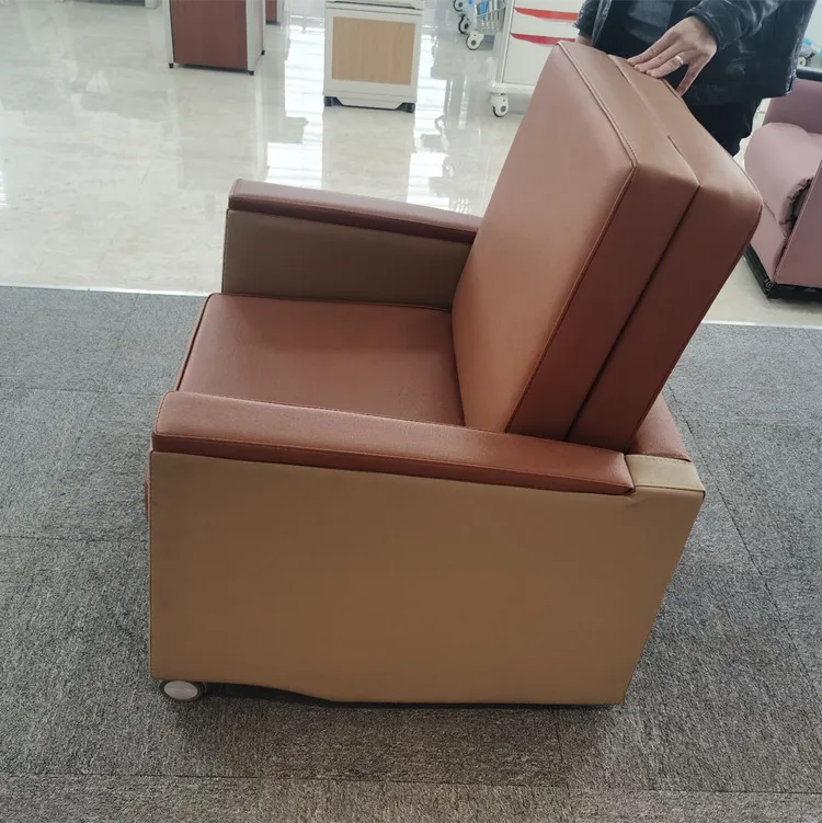 BR-CR15 Hospital Furniture Sleeping Chair In Patient Sofa Medical Clinic Room Family Waiting Reclining Accompany Attendant Chair