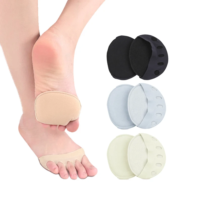 Custom Cotton Open Toes Women High Heel Shoes Non-Slip Protective Half Five Fingers Forefoot Cushion Pad