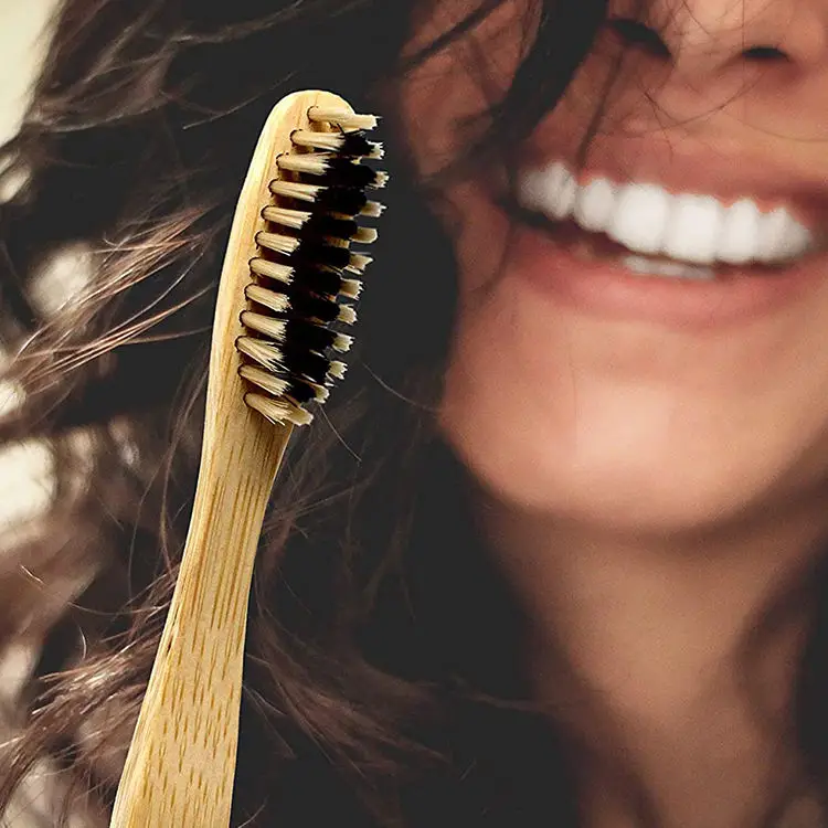 Wholesale eco friendly bamboo travel wooden toothbrush painted wood toothbrush bamboo