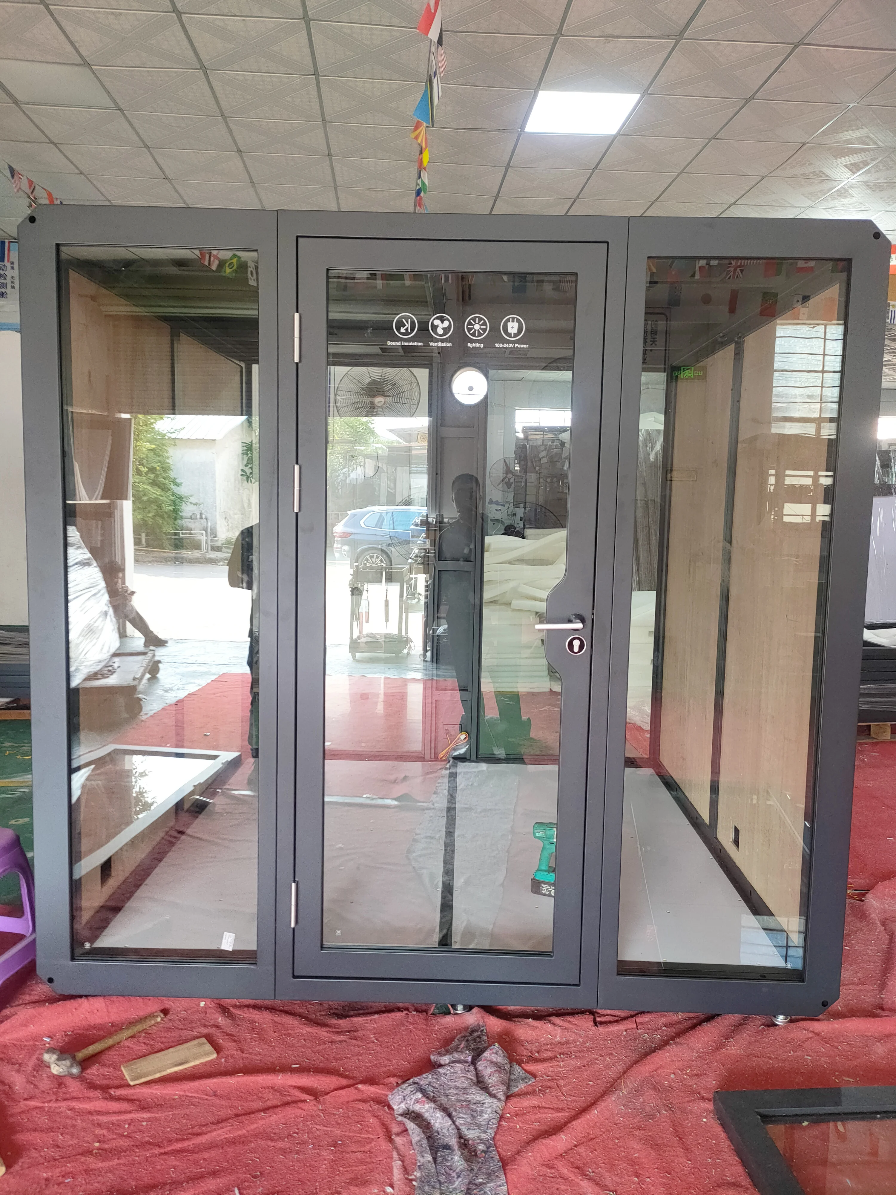 Assemble and private phone booth for office cabin working pod soundproof office meeting booth with air fresh system