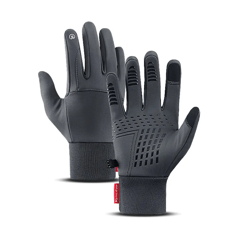 Touchscreen Custom Anti Slip Silicone Gel Winter Thermal Warm Fleece Lining Running Bike Cycling Gloves