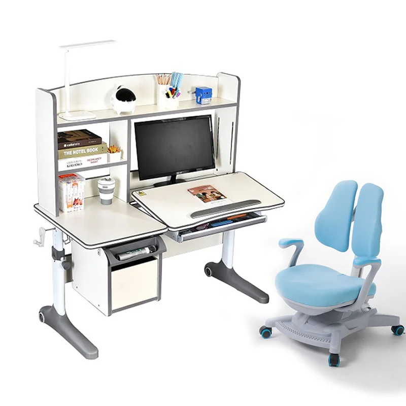 2020 wooden  Three story bookshelf large capacity desk table and chair set for kids adults in bedroom