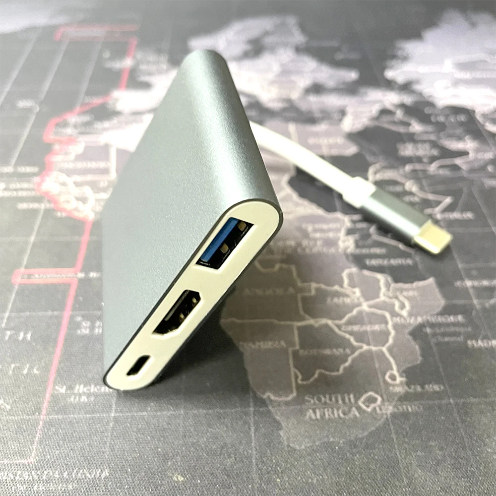 USB C to HDTV Adapter USB Type C Adapter Multiport AV Converter with 4K HDTV Output USB C Port & USD 3.0 Fasting Charging Por