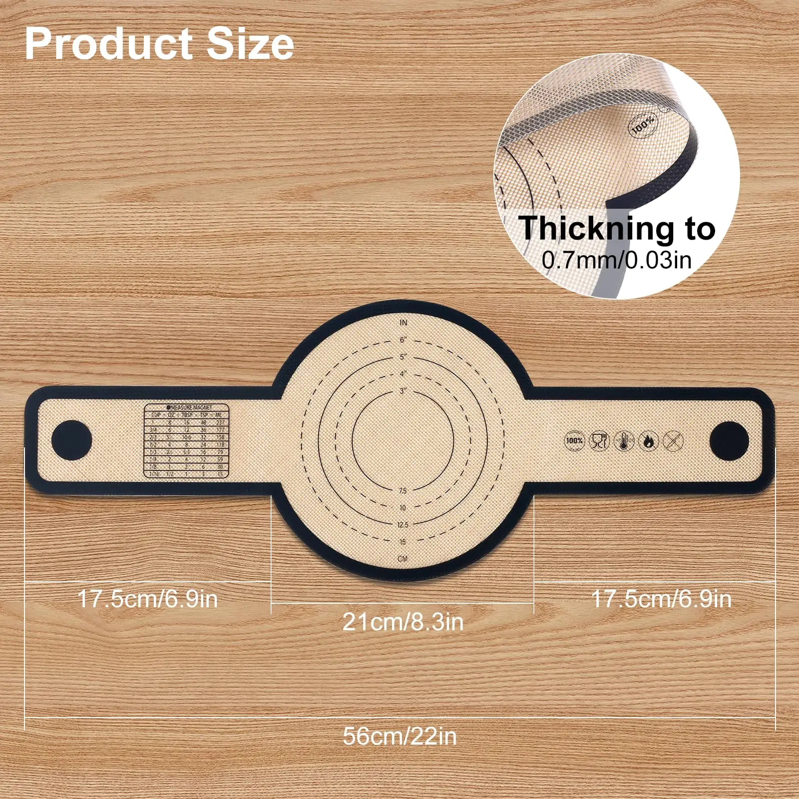 Silicone Bread Sling for Dutch Oven, non-slip silicone pastry baking mat with Long Handles