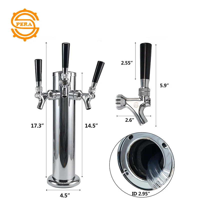 New one way two ways stainless steel beer cooler machine beer tower dispenser with beer tap faucet