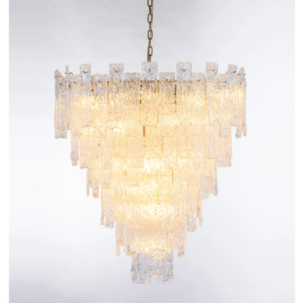 Classic Brass Luxury Handmade Glass Round Chandelier