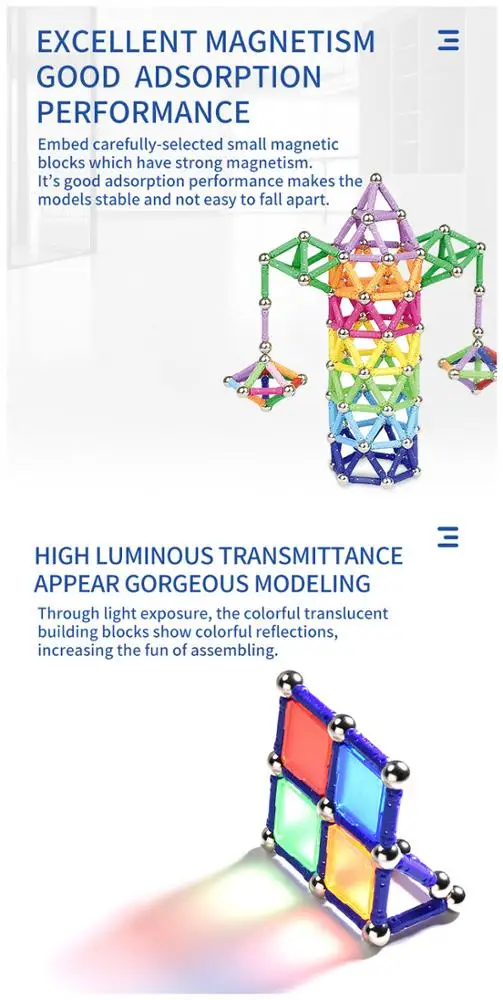
Deformed 3D 27mm Toy Plastic Magnetic Sticks Building Blocks For Kids 