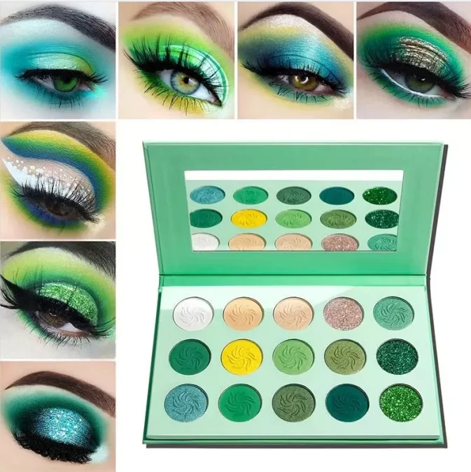 Hot selling pen 9 colors diamond eyeshadow palette powder dry eye shadow made in China