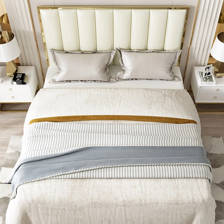 new arrival hotel leather luxury modern king size wood beds room furniture bedroom sets beds frames design