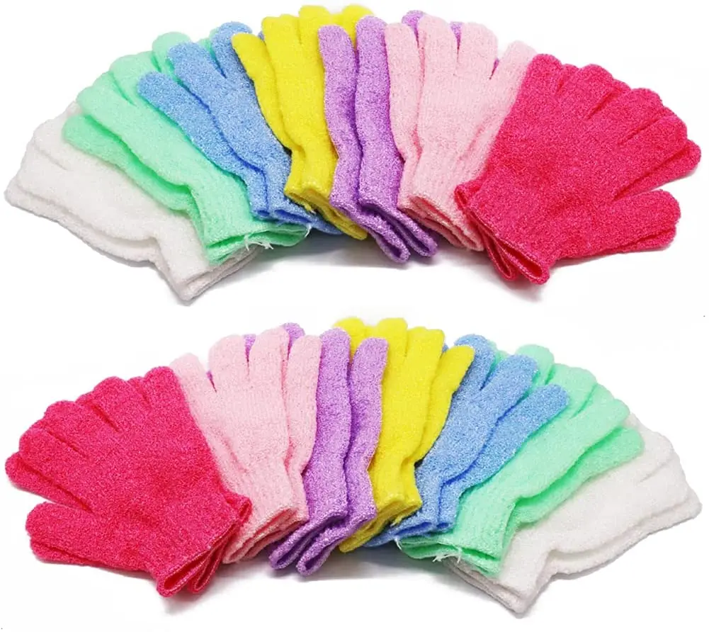 Wholesale Body Scrubber Nylon Bath Shower Gloves Exfoliating Bath Mitt Gloves Dead Skin Remover