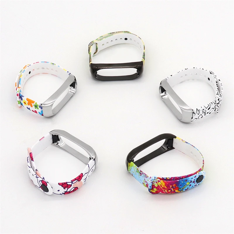 Custom Silicone Elements MI  Band 4 Metal Strap  for Xiao Mi Band Strap