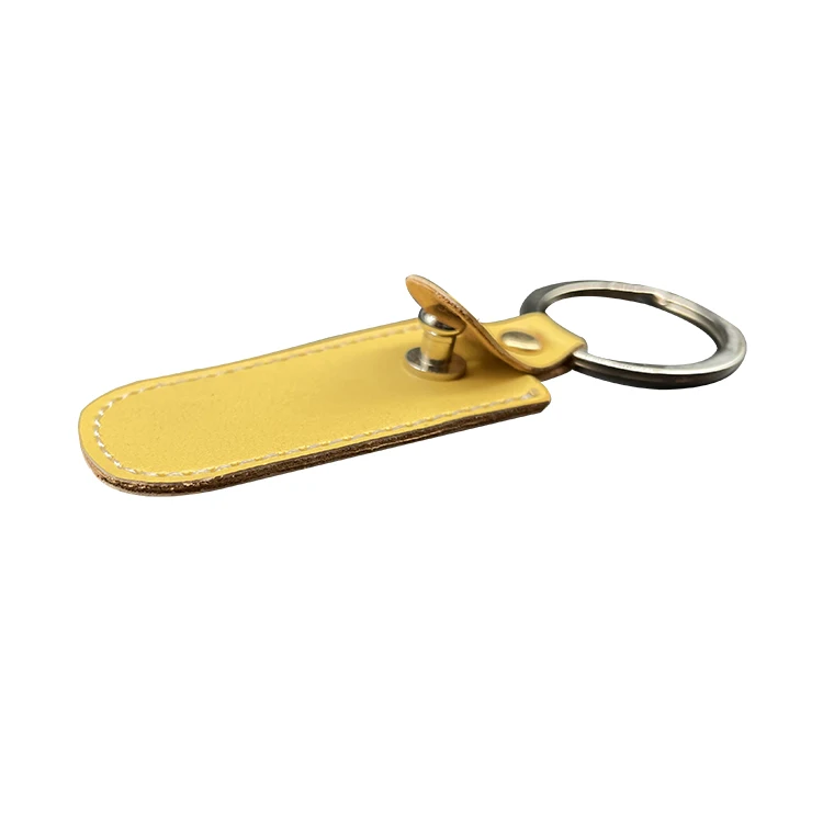 Factory price rfid leather keyfob key tag door keychain