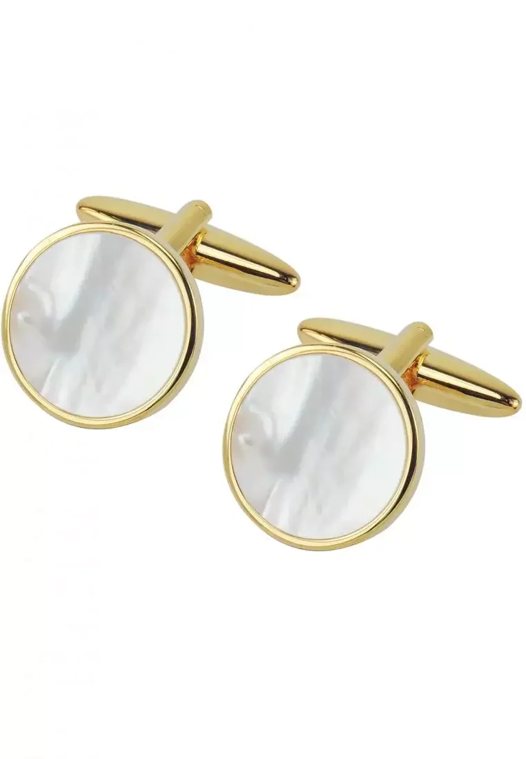 Custom high quality nickle mother of pearl cufflinks
