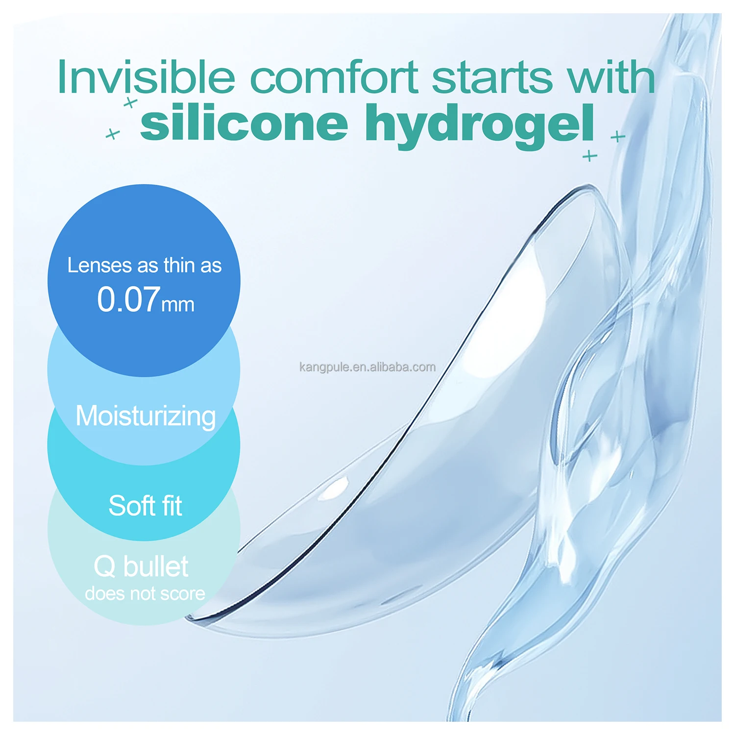 High Transmittance Power Silicone Hydrogel Clear Transparent Contact Lenses