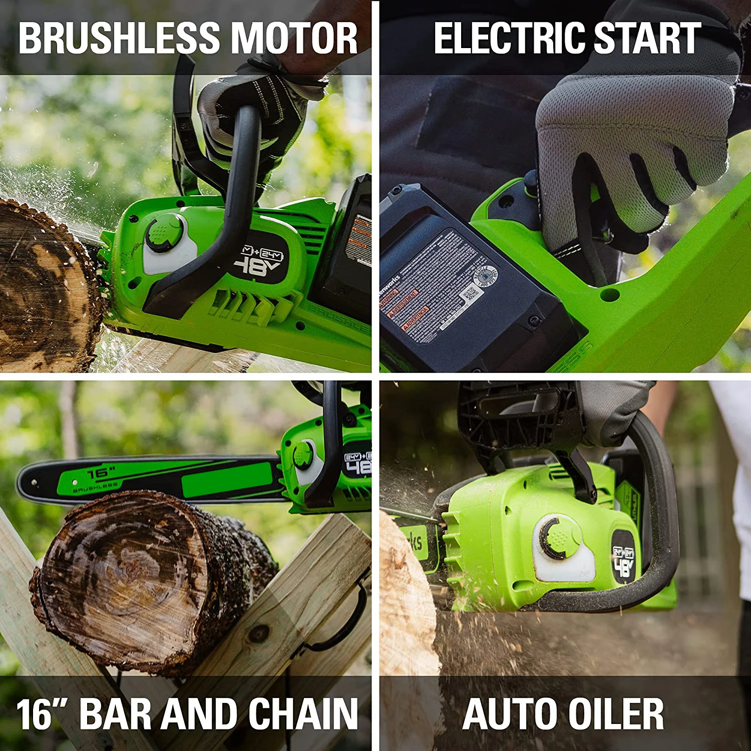 16 Inch Electric Rechargeable Battery operated Brushless Cordless Hand Chainsaw Chain Saw price