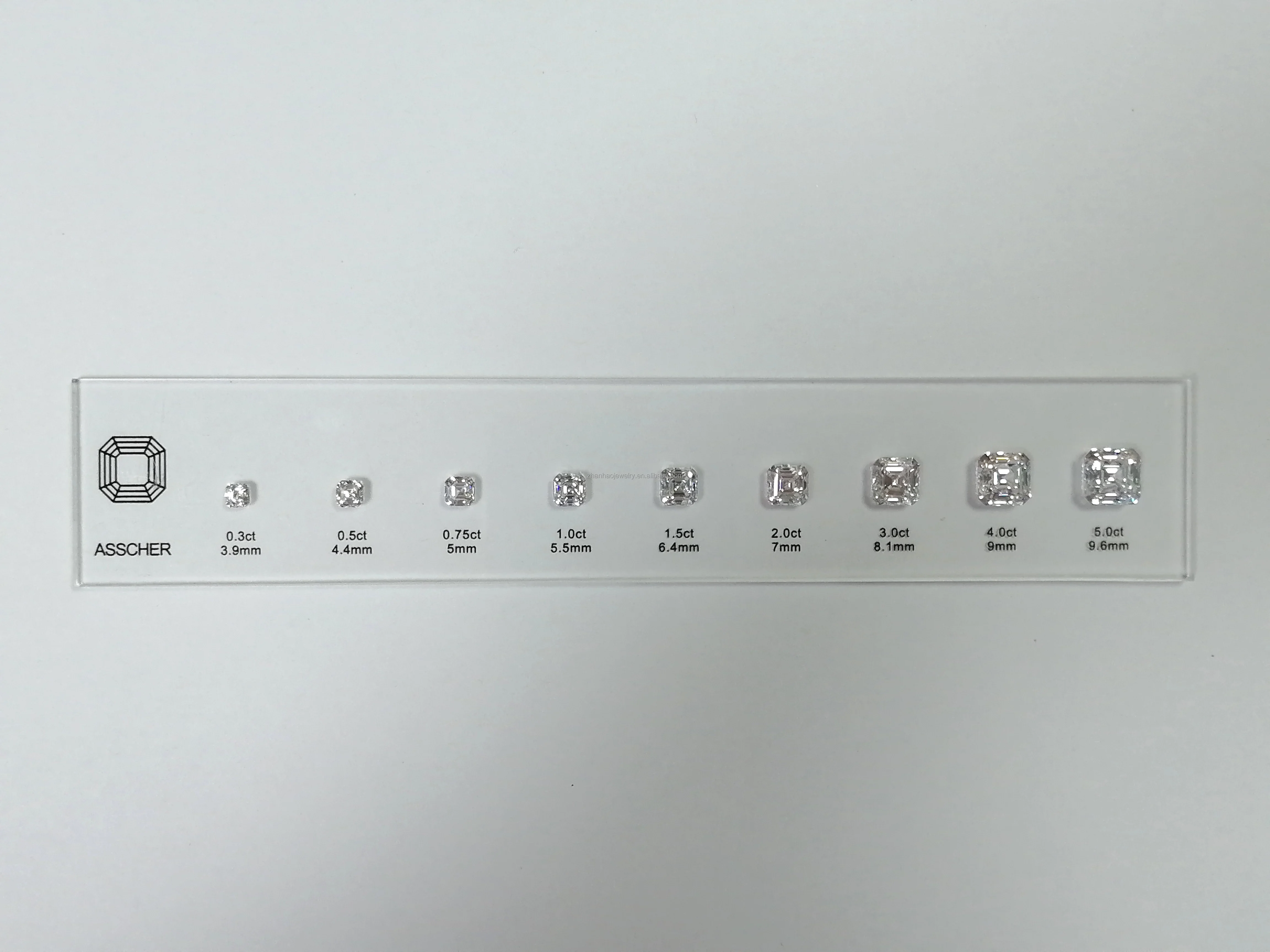 10 Shapes 90 Sizes Reference Chart Crushed Ice Cut Cubic Zirconia Comparison Chart Acrylic Plate Setting Diamond Dealer Tools