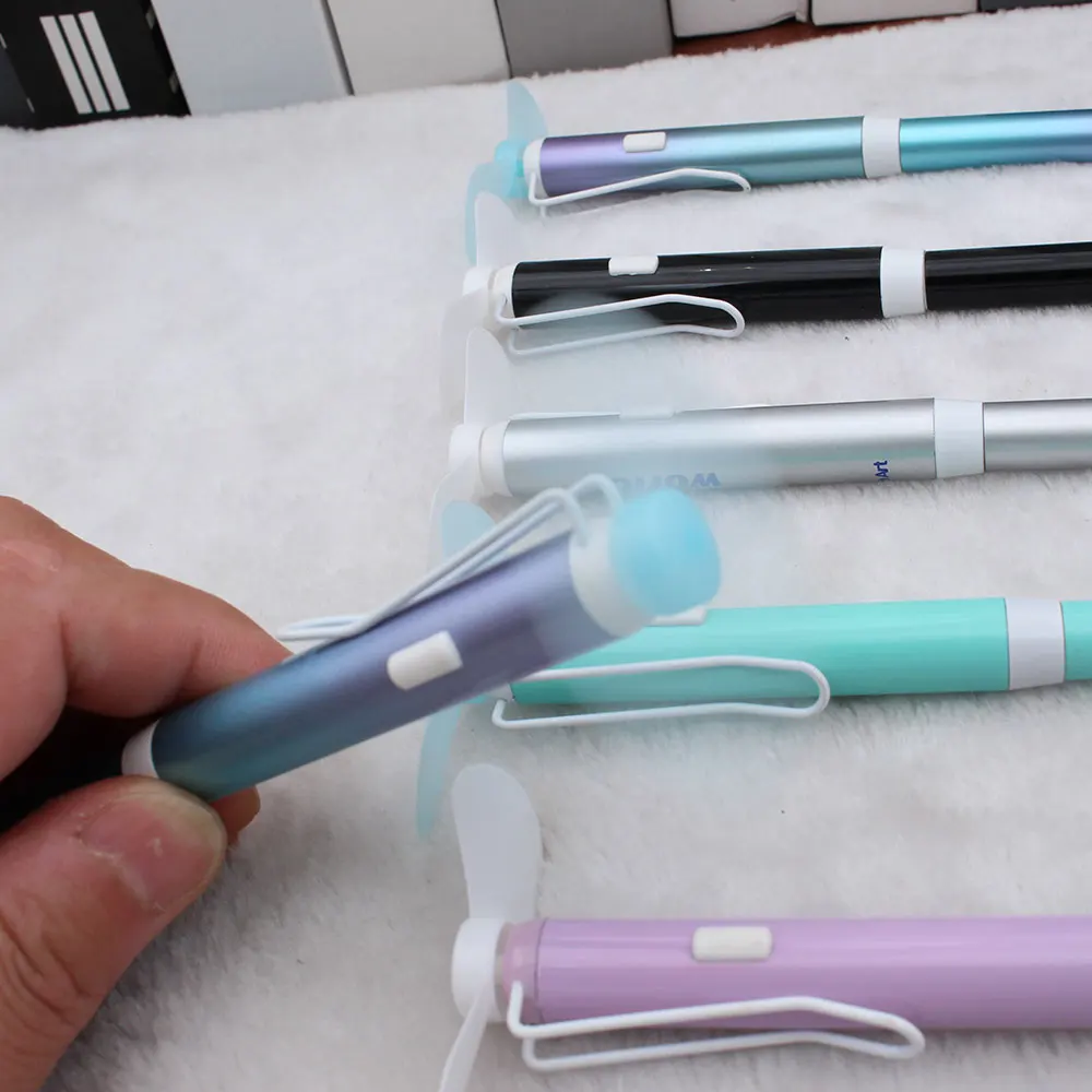 Factory Wholesale High Quality Mini Ballpoint Pens Small Battery Operated Mini Fan for Student Gifts and Promotional Use