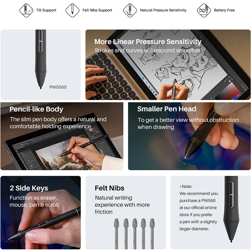 Huion Kamvas studio 16 15.8 inch creative professional portable drawing computer tablet pc with digital pen