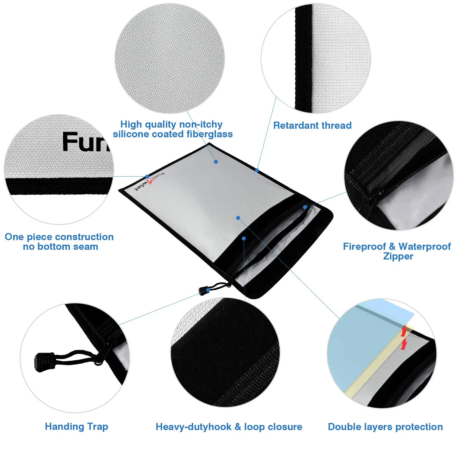 Custom Document Pouch Car Key Laptop Protector Waterproof RFID Fireproof Safe Large Phone Signal Blocking Pouch Faraday Bag