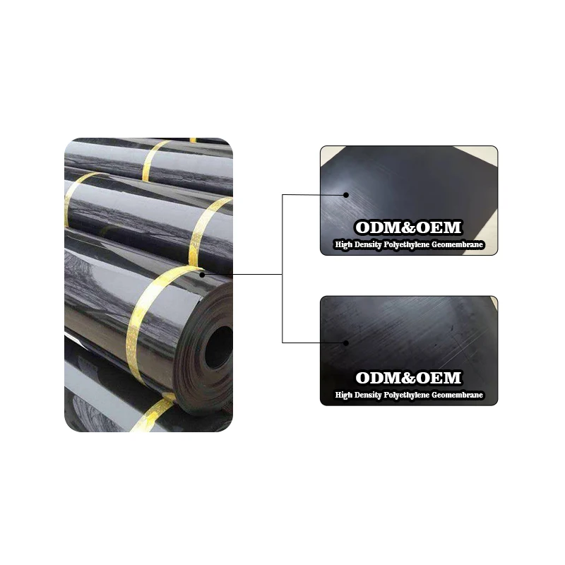 Popular Black Color 0.3mm-3.0mm HDPE High Density Polyethylene Geomembrane Waterproof Material for Basement
