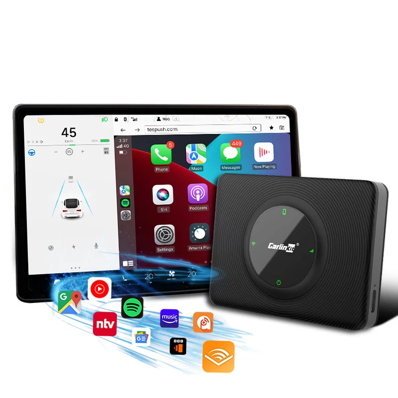 Новое поступление универсальный адаптер Carlinkit смарт-коробка без SIM-карты версия T2C 5G стерео-чип для Tesla