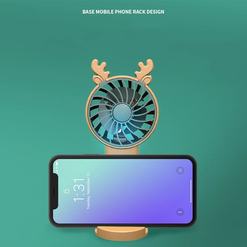 Mini Portable Rechargeable Led Hand Fans Cooling Small Handheld Hand Held Hanging Neck Electric Cute Ear Plastic Fan For Home