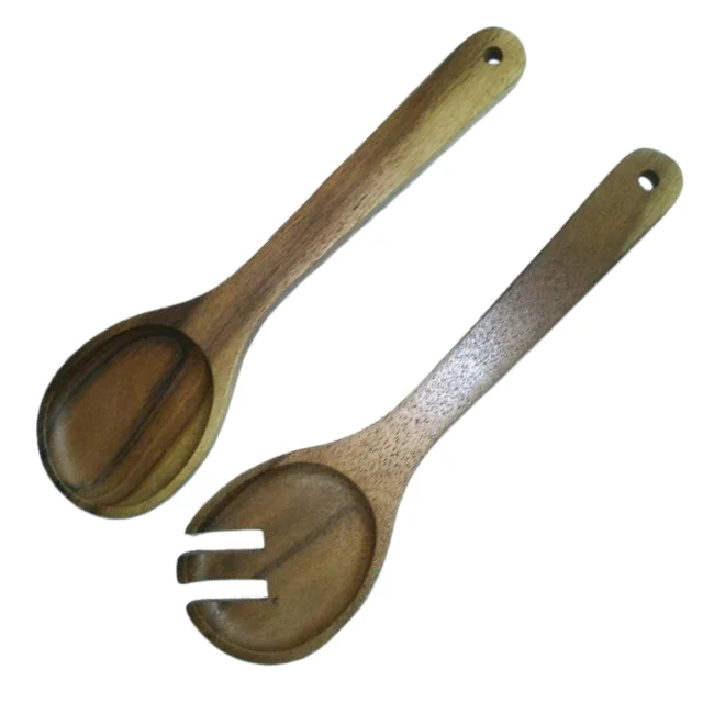 
 High Quality & Premium Product Rubber Wooden Salad Fork & Spoon sets Restaurant sets  