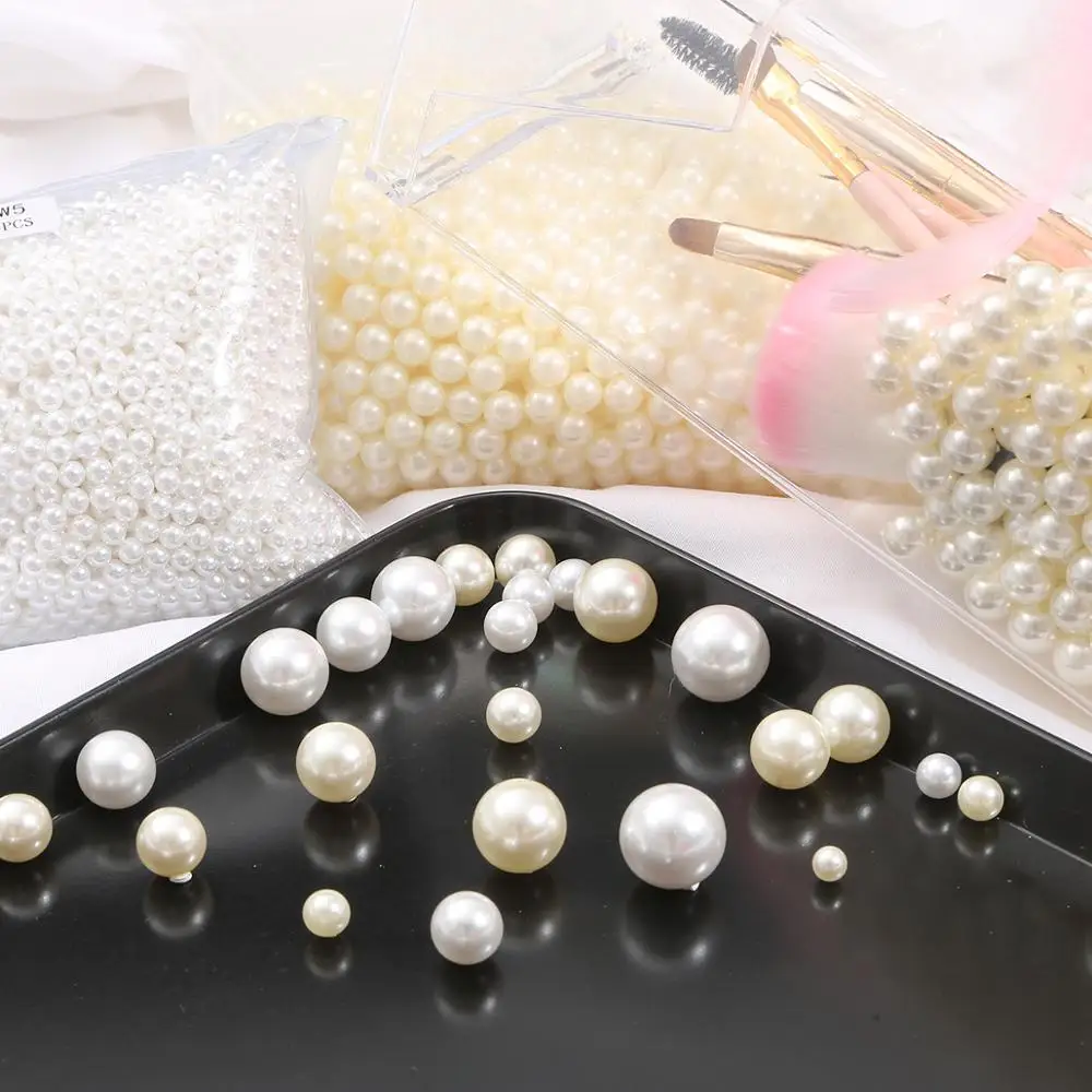 2mm White Ivory Round ABS Beads Without Hole Plastic Pearl Beads for Jewelry Accessories Beads & Findings Making
