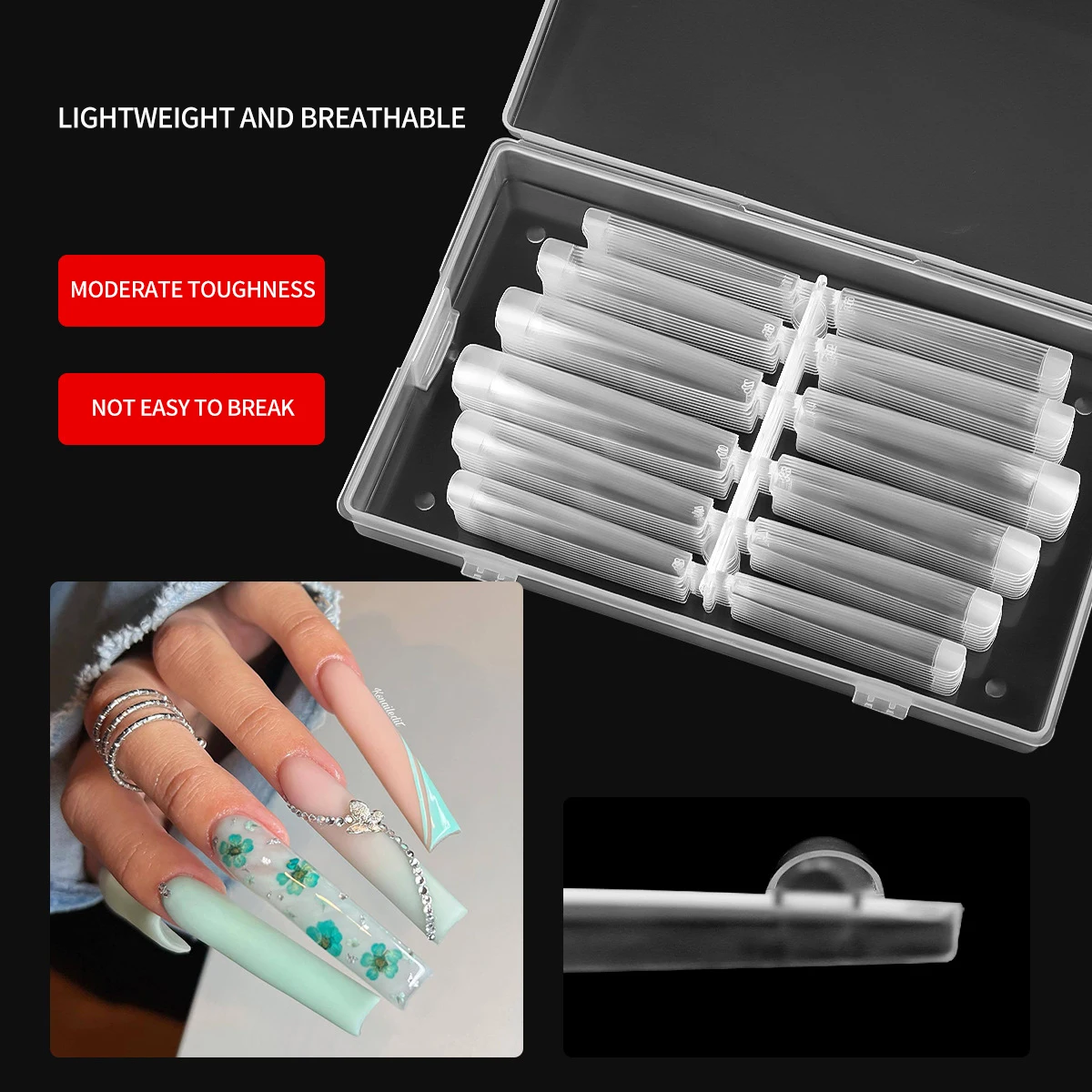 New Super Long Ballet Nail 120 Pieces Full Paste T-shaped False Nail Transparent Patch Long Box