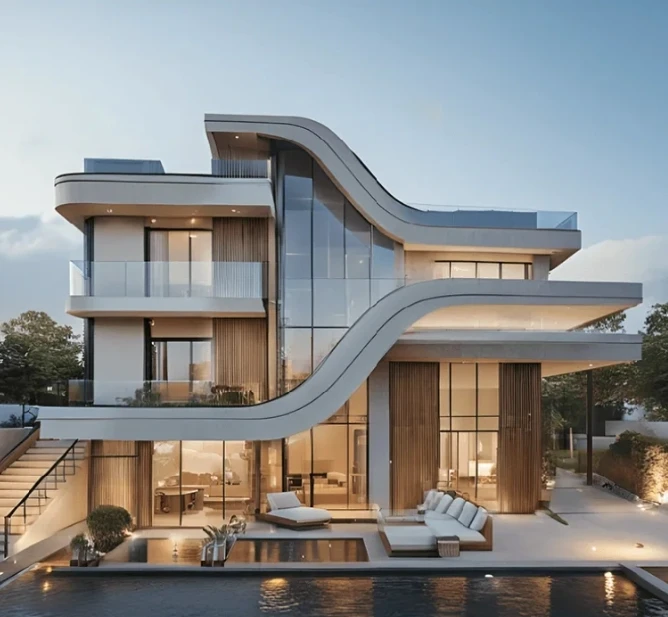 400m2 future luxury high tech villa prefabricated eco house of 3 storey