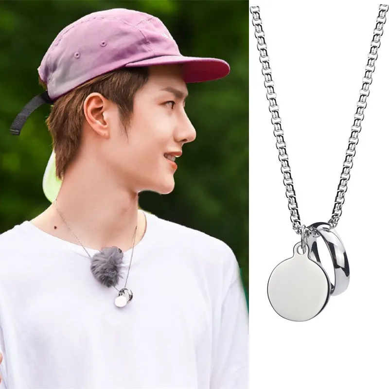 Custom engravable Disc &Ring Hip Hop Necklace Us Vendor Chains Stainless Steel